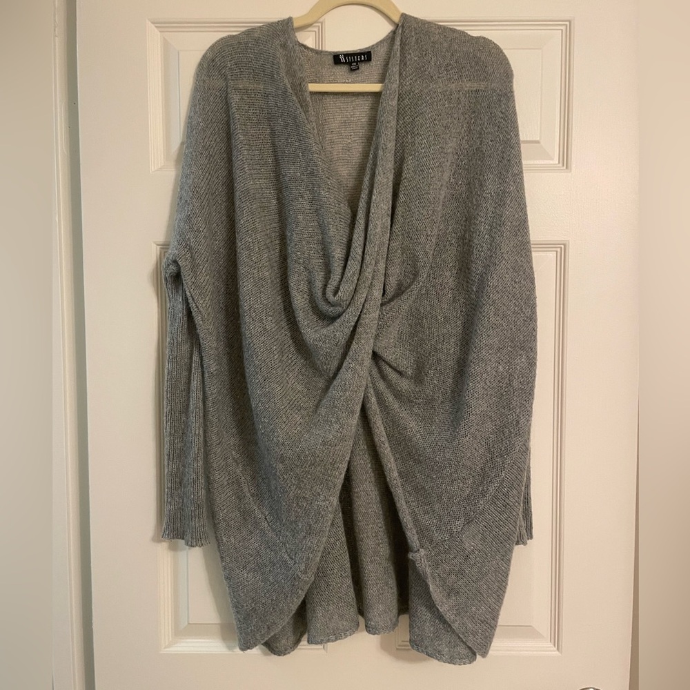 II Sisters Womens One Size Sweater Pullover Top Gray Thin Knit Mohair Alpaca